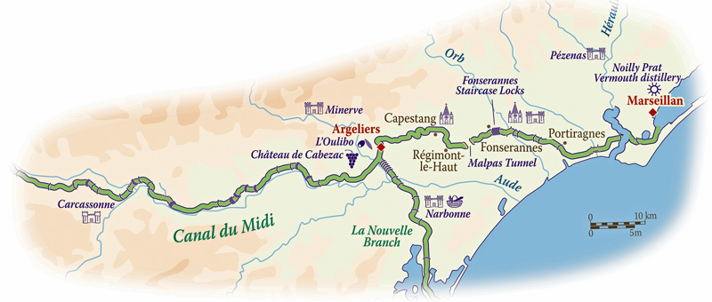 French hotel barge Athos - golf barge cruise on the canal du midi France
