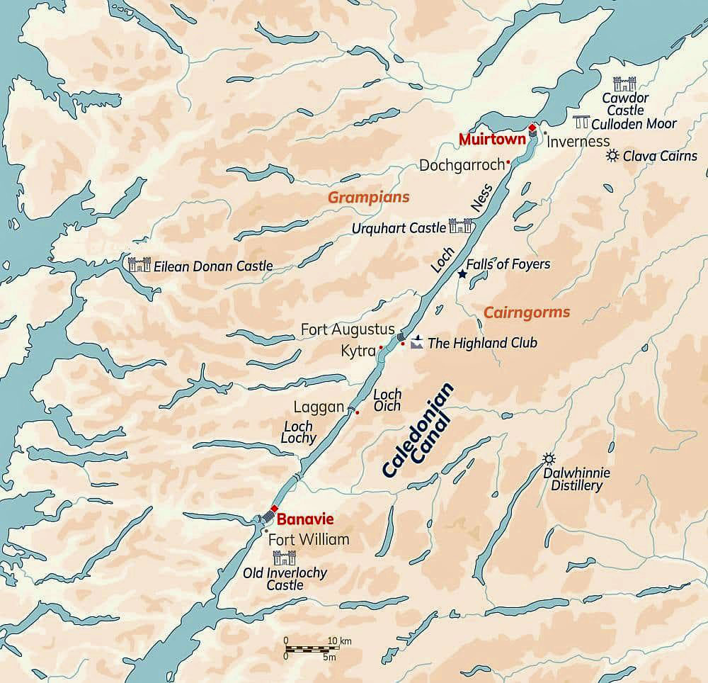 Scottish Highlander - itinerary map