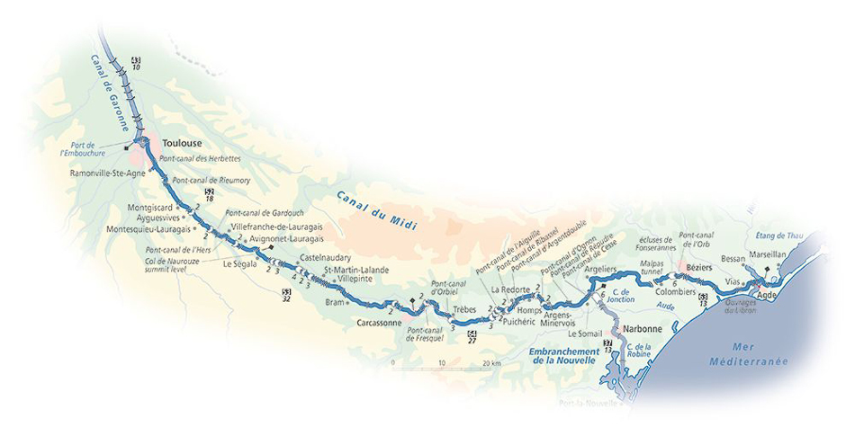 map canal des deux mers