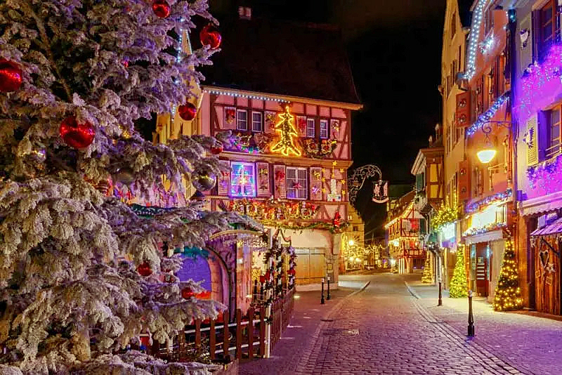 French Hotel Barge Cruises in Alsace-Lorraine France. Christmas Market Alsace France