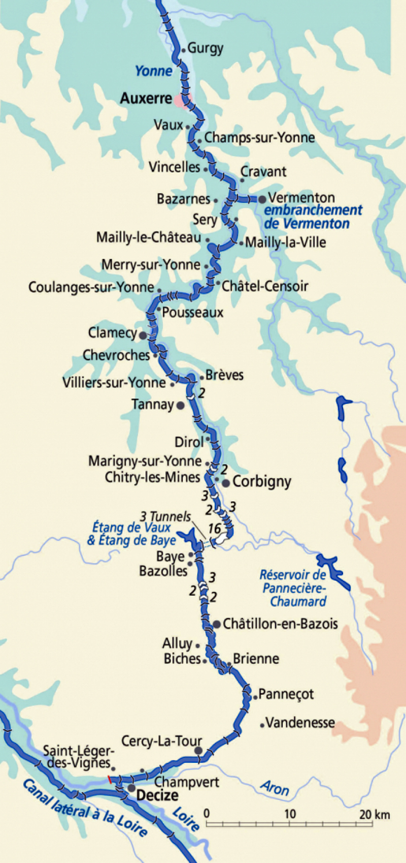 map canal du nivernais