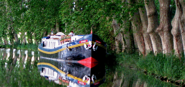 French hotel barge Anjodi - Moored