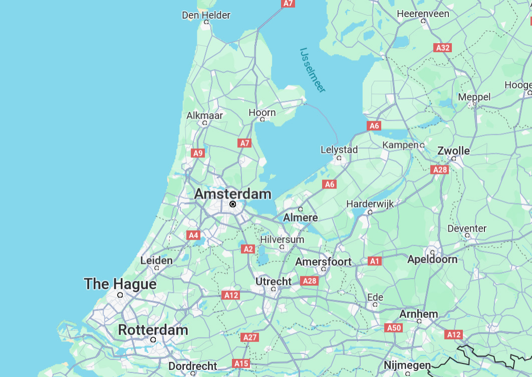 Dutch hotel barge Aurora - itinerary map holland tulip cruise