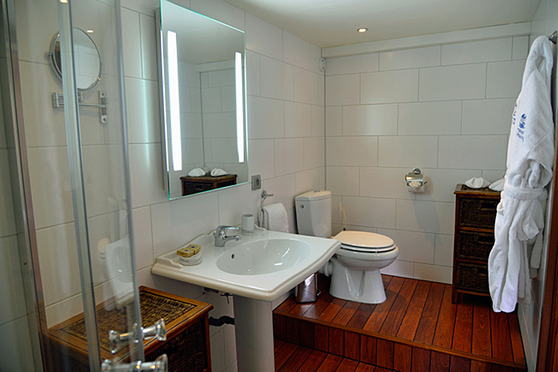 French Barge Renaissance - Private ensuite bathroom - Cruising the Upper Loire and Western Burgundy regions of France