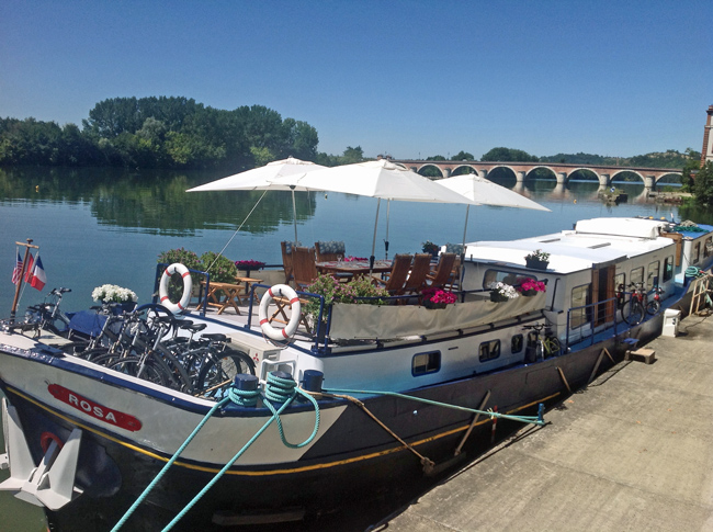 French Barge Rosa - Sundeck - Cruising Gascony and Bordeaux France