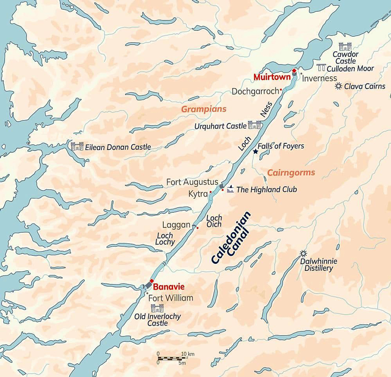 Spirit of Scotland - itinerary map